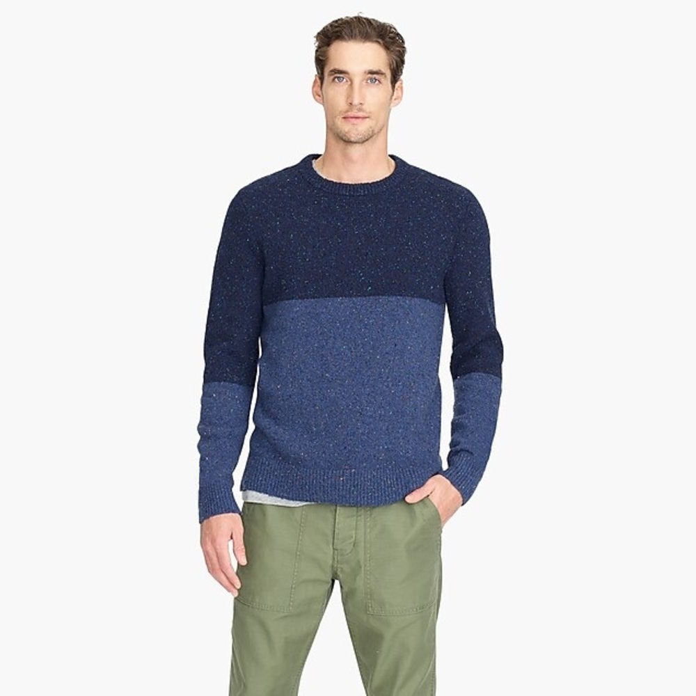 J. Crew Color Block Donegal Wool Blend Sweater - image 1